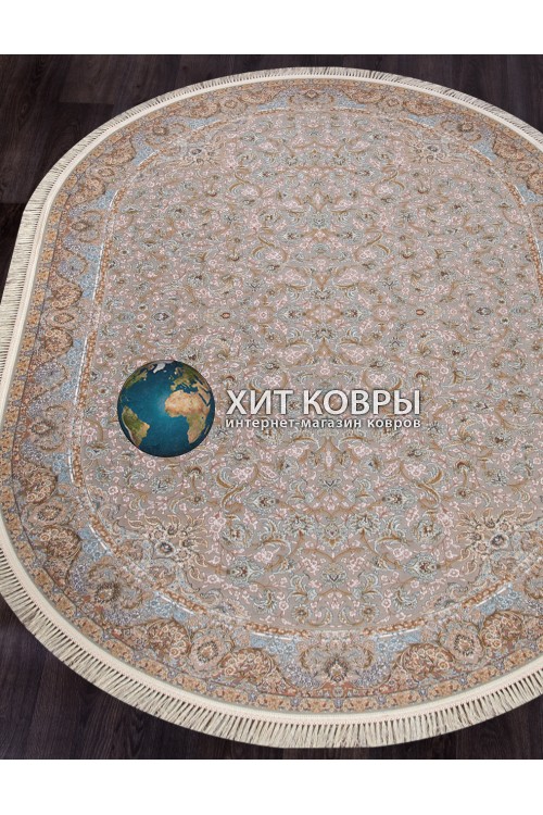 Иранский ковер Shahname 1200 205 Бежевый овал